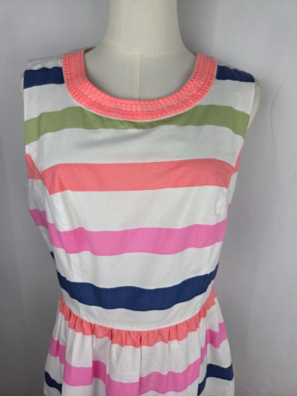 Vineyard Vines Stripe Cutout Back Dress Sz 10 Fit Flare Sleeveless Resortwear‎ - Picture 3 of 11